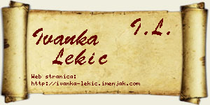Ivanka Lekić vizit kartica